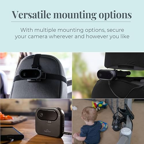 Miniatura 4 de Tiny Traveler Cámara de coche de bebé para 2 niños, monitor de coche de bebé con pantalla táctil con banco de energía, cámara de bebé sin WiFi para