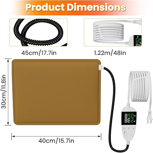 Vista 6 de Almohadillas térmicas para pollo, almohadilla térmica para mascotas, almohadilla térmica para interiores y exteriores, impermeable, almohadilla