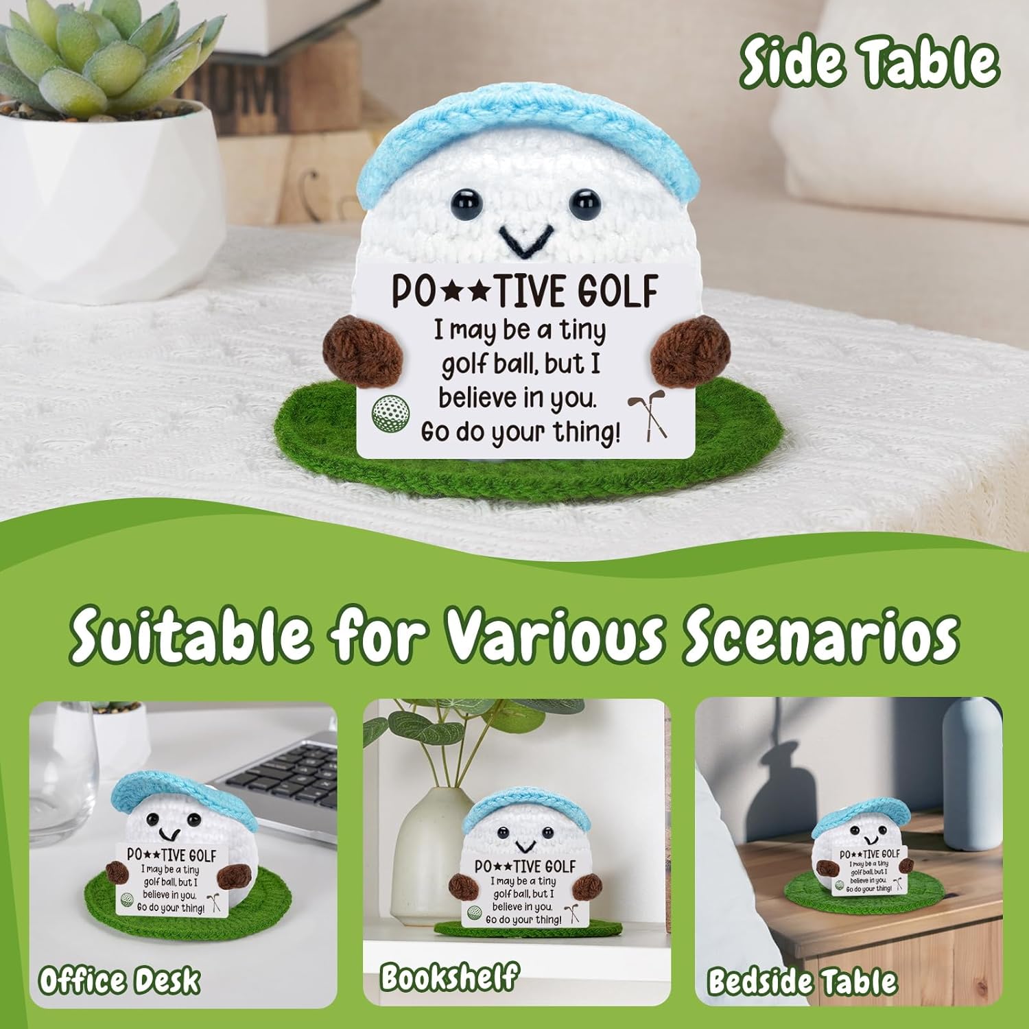 Positive Gifts for Women Men - Crochet Golf, Inspirational Get Well & Self-Encouragement Gift for Golfers Friends Coworkers, Comfort Crochet for Cheer Up, Stress Relief Gifts - Image 8