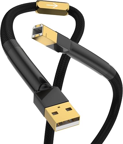 Viborg HiFi USB 2.0 Cable Type A Male to B Male Digital Audio Data Cable Scanner Printer Cord for DAC (1.5M)
