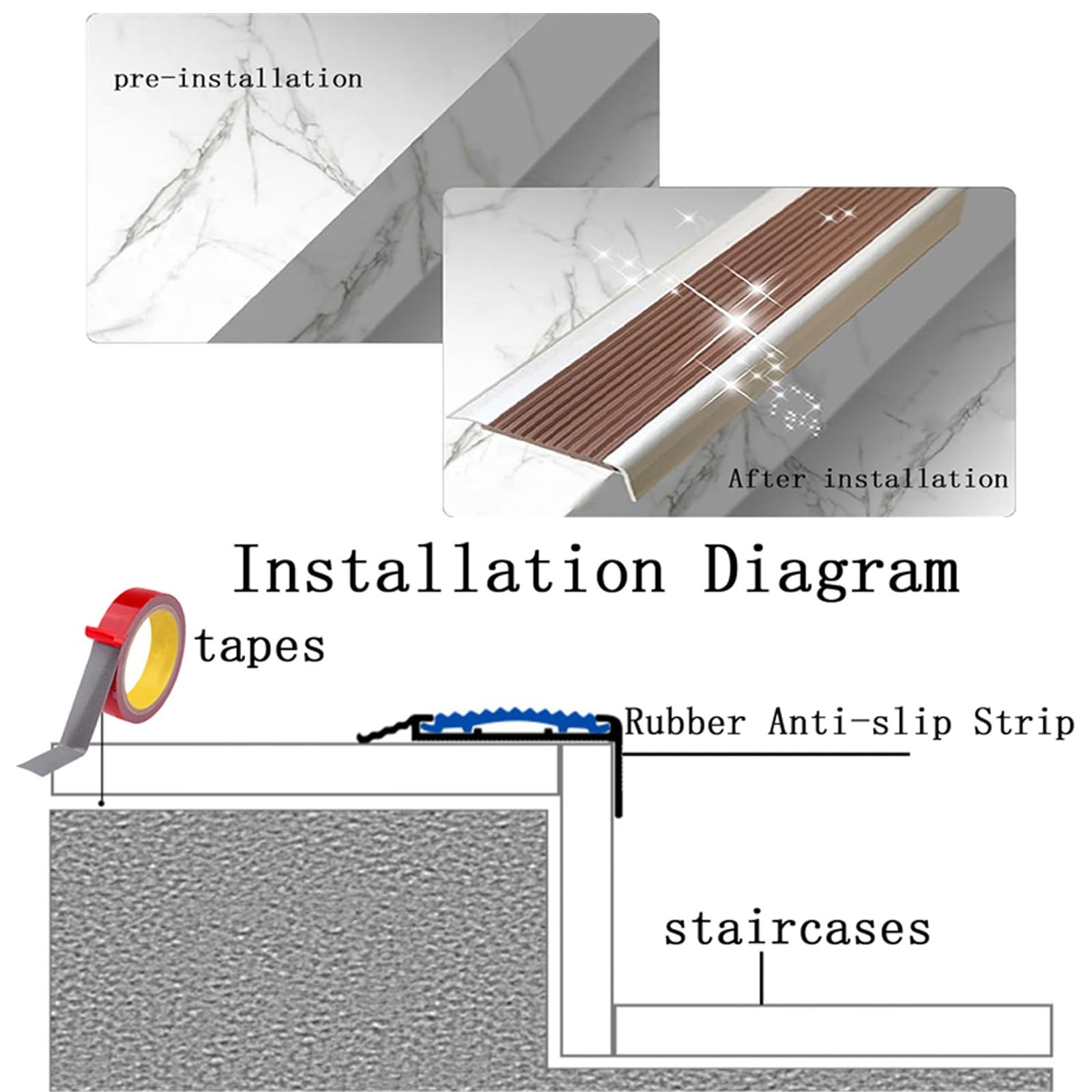 Tira De Umbral ProteccióN, Perfil para Escaleras En Forma De L, Perfil Angular De Aluminio para Escaleras, Tiras Antideslizantes para Peldaños, para Peldaños De Interior Y Exterior ( Color : Yellow ,