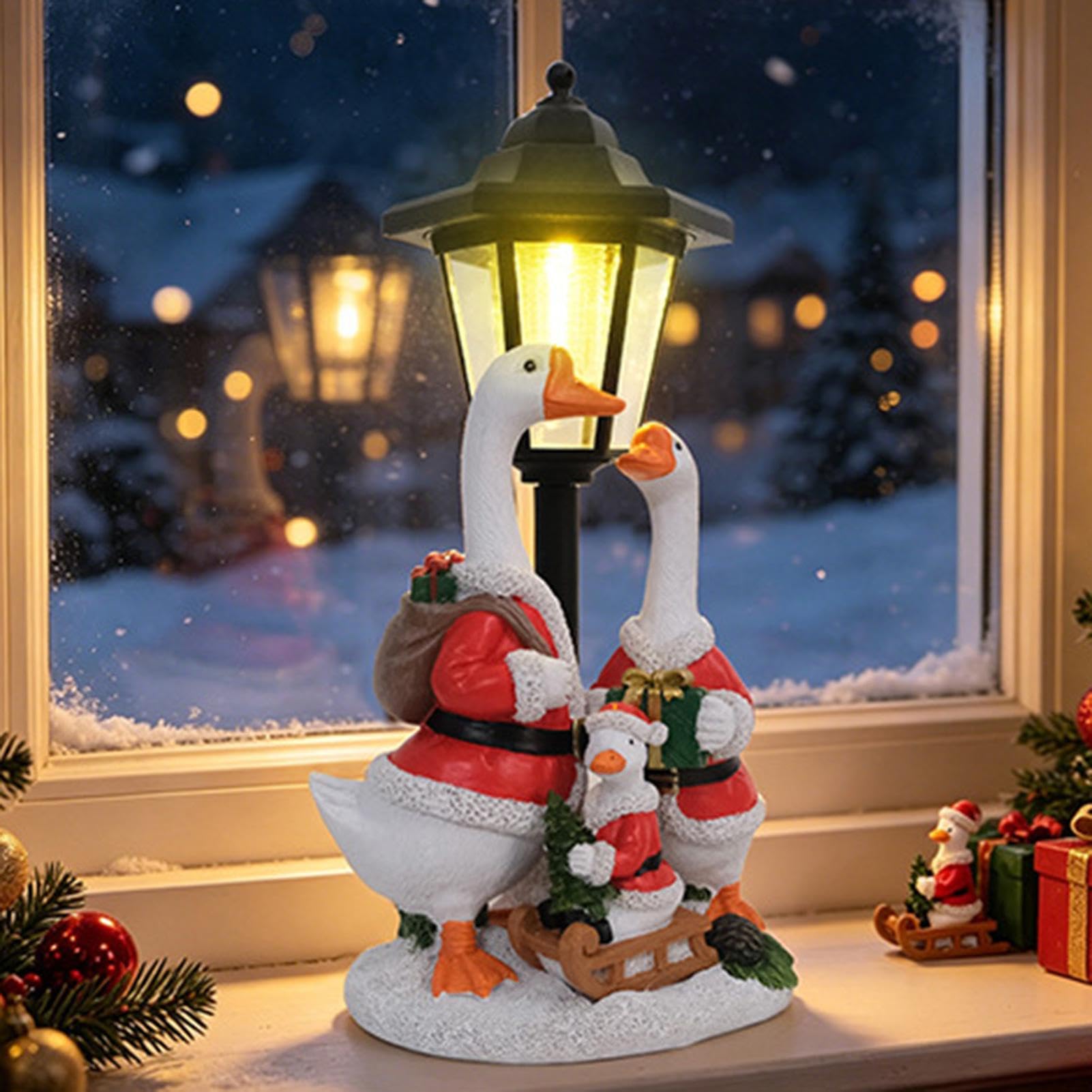 Ganso decorativo de porche navideños LED con sensor automático