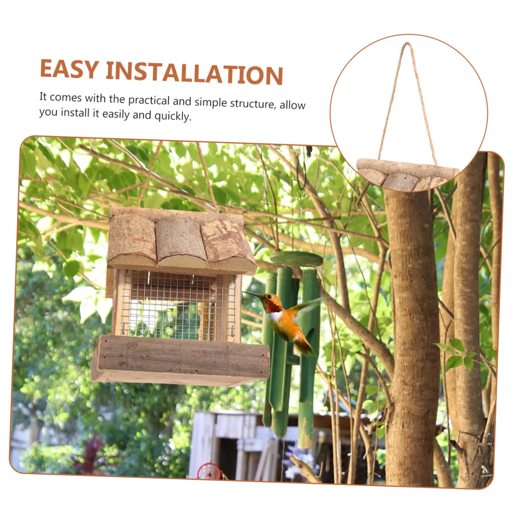 WOONEKY Mangeoire Suspendue pour Oiseaux Conteneur de Nourriture Réutilisable Accessoire Pratique pour Oiseaux Design Durable et Étanche pour Budgerigar Canari et Perruche