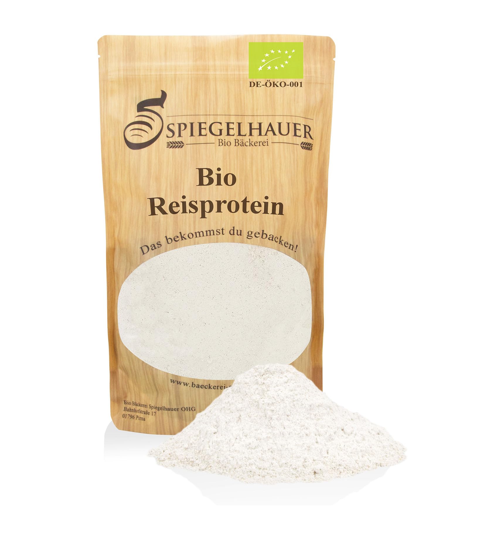 Bäckerei Spiegelhauer Bio Reisprotein 1 kg 83% Veganes Eiweißpulver Neutral I 100% Natürliches Reis Protein Isolat I Zum Backen & Kochen I Ohne Zusätze & Zucker