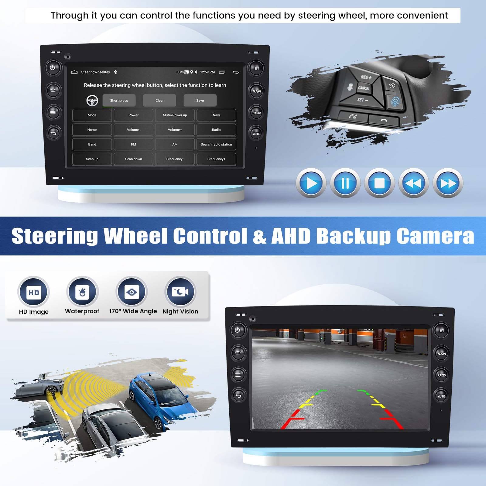 2G+64G GOHHDL Android 13 Autoradi für Renault Megane 2 2002-2009 mit Carplay Android Auto, 7 Zoll Touchscreen Radio mit Bluetooth GPS FM/RDS WiFi SWC Rückfahrkamera & MIC