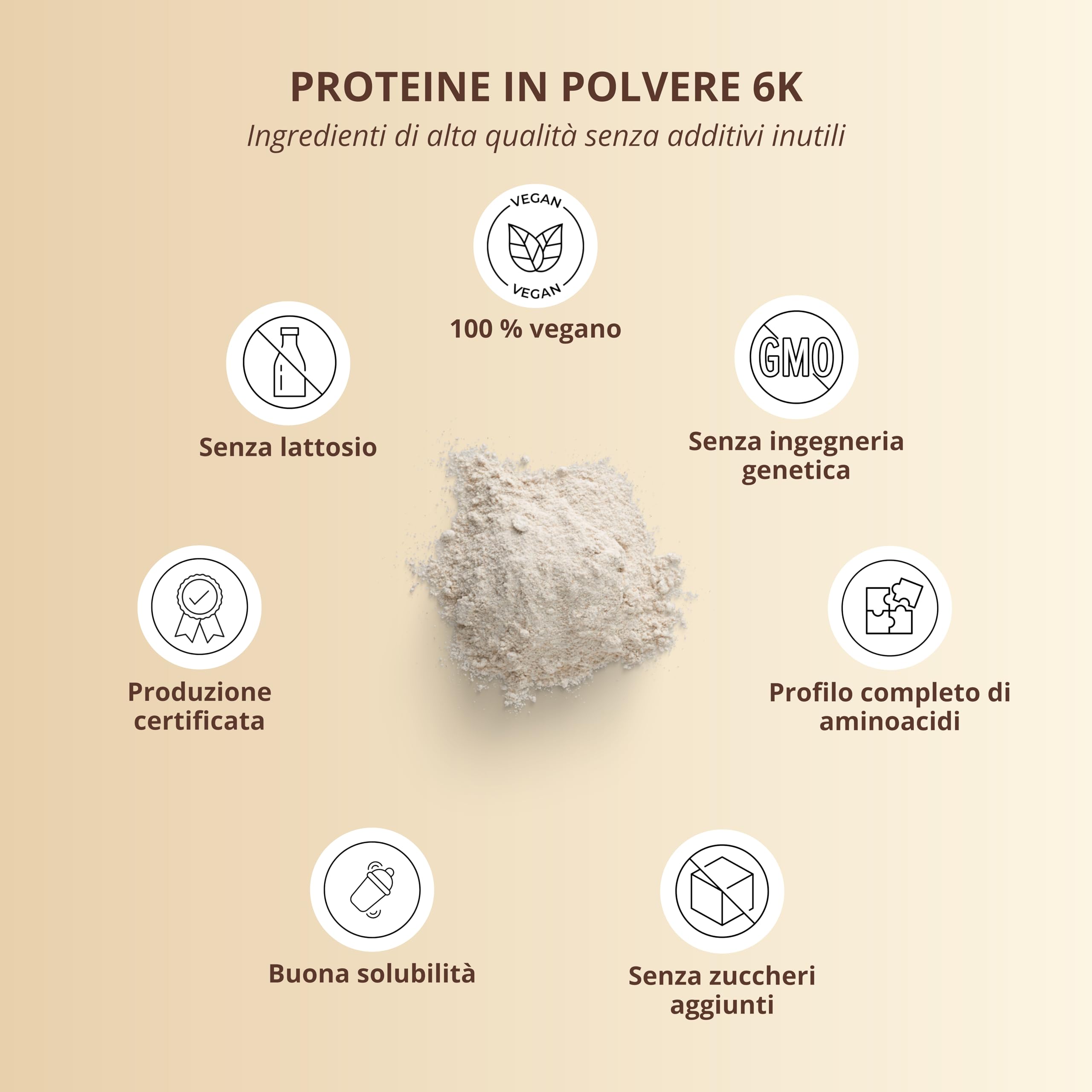 nutri+ 6K Vegan Protein Powder 1 kg - a Base Vegetale - Banana Milk - con Isolato di Proteina di Piselli Soia Riso Grano Girasole Mandorla - senza Lattosio
