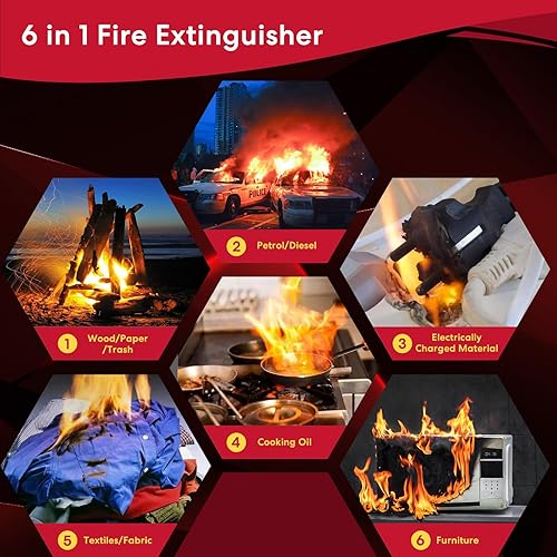 Miniatura 4 de Paquete de 2 extintores de incendios pequeños a base de agua para la casa, mini extintor de incendios para barco, casa, automóvil, cocina, camión,