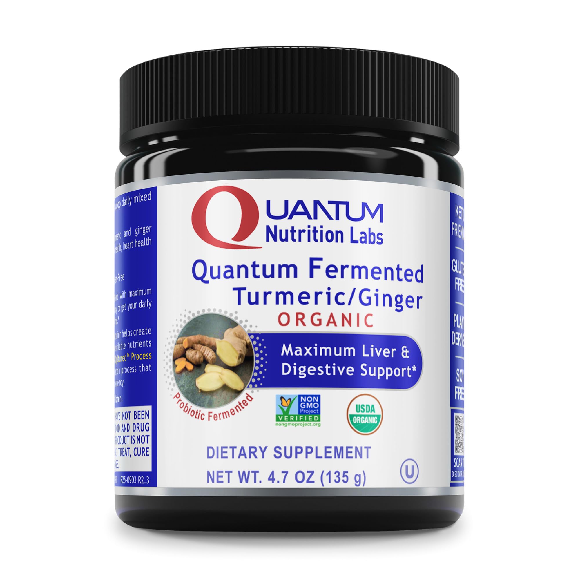 Premier Research Labs Premier Fermented Turmeric/Ginger Root - Probiotic Fermented Turmeric & Ginger Powder Supplement, Active Curcuminoids, Herbal Supplement - 4.7 Oz