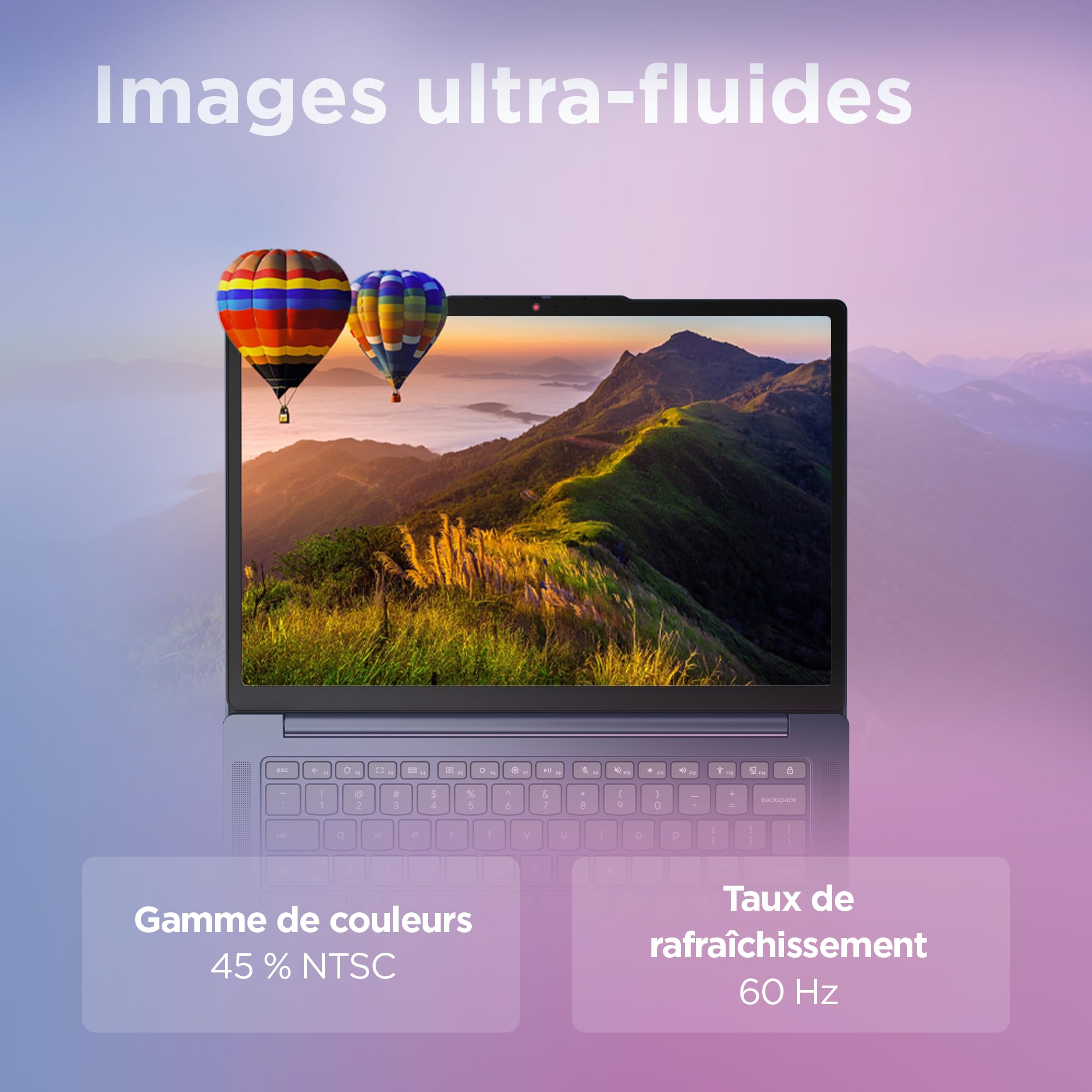 Lenovo Chromebook 14M8911 - Ordinateur Portable 14'' WUXGA (MediaTek Kompanio 540, RAM 8Go, SSD 128Go, Arm Mali-G57 MC2 GPU, Chrome OS) Clavier AZERTY Français - Cosmique Bleu
