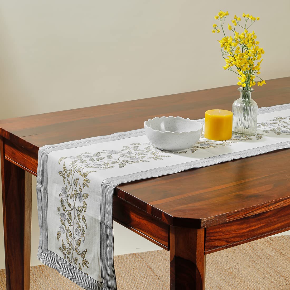 Buy Fabindia Blue Aakarik Cotton Printed Runner (2101466001) Online at