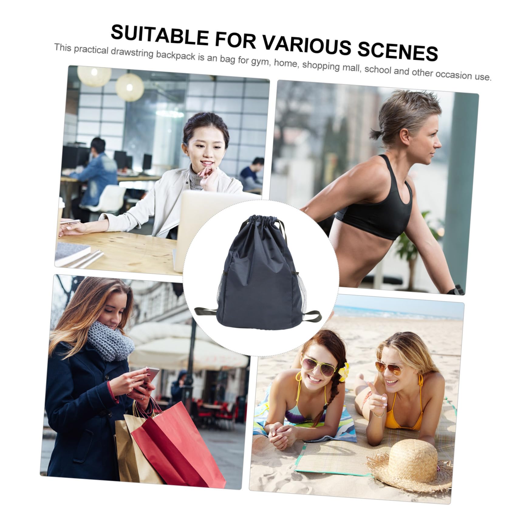 3 Stück Kordelzug-Rucksack, Turnbeutel, Kordelzug, Sportrucksack, Trainingstasche, Mochila para niños, Strand, Kosmetiktasche, Fitnessstudio, Sportrucksack, Oxford-Stoffriemen, Sporttasche, Herren und