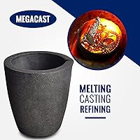 Vista 5 de # 4 17.6 lbs MegaCast, Crisoles de grafito de arcilla de fundición negro Torcha Horno Fundición de fusión Refinación Oro Plata Cobre Latón Aluminio