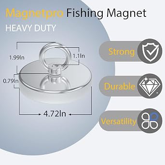Magnetpro Fishing Magnet 4.72 Diameter Over 1700 Lbs Pulling Force