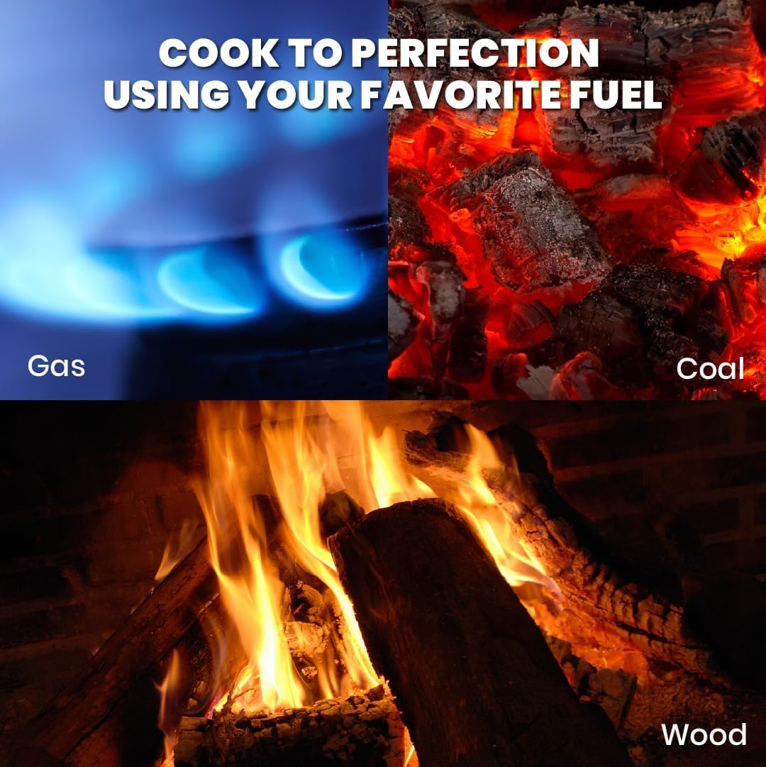 Machika Open Fire Tripod, Outdoor Fire Pit Cooking Stand, Round 50 cm Design, Portable, Cast Iron, Perfect for Camping, Backyards, Patios; Grill, Cook Over Campfire (20 Inch)