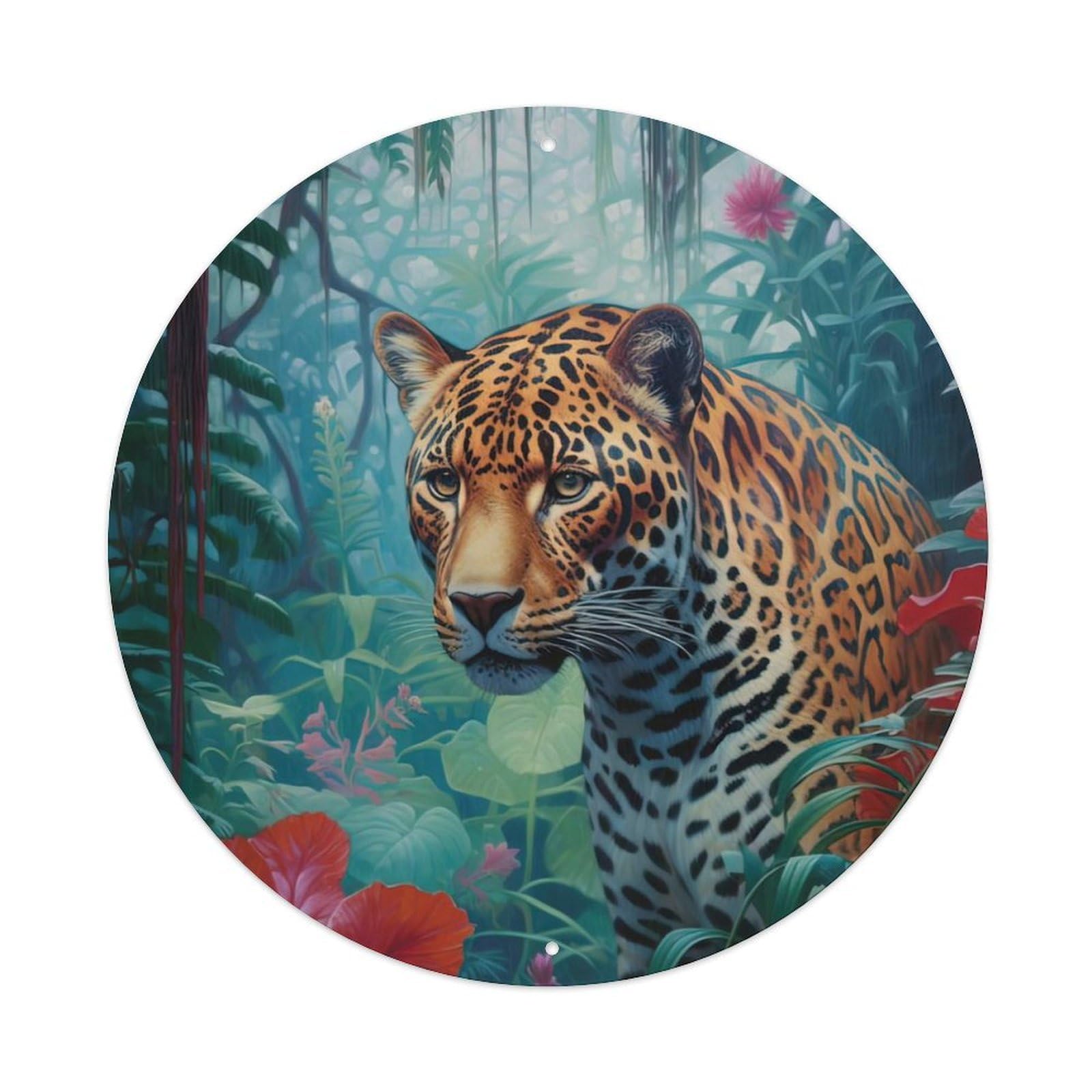 Animal Artwork Leopards in The Jungle Metal Tin Sign