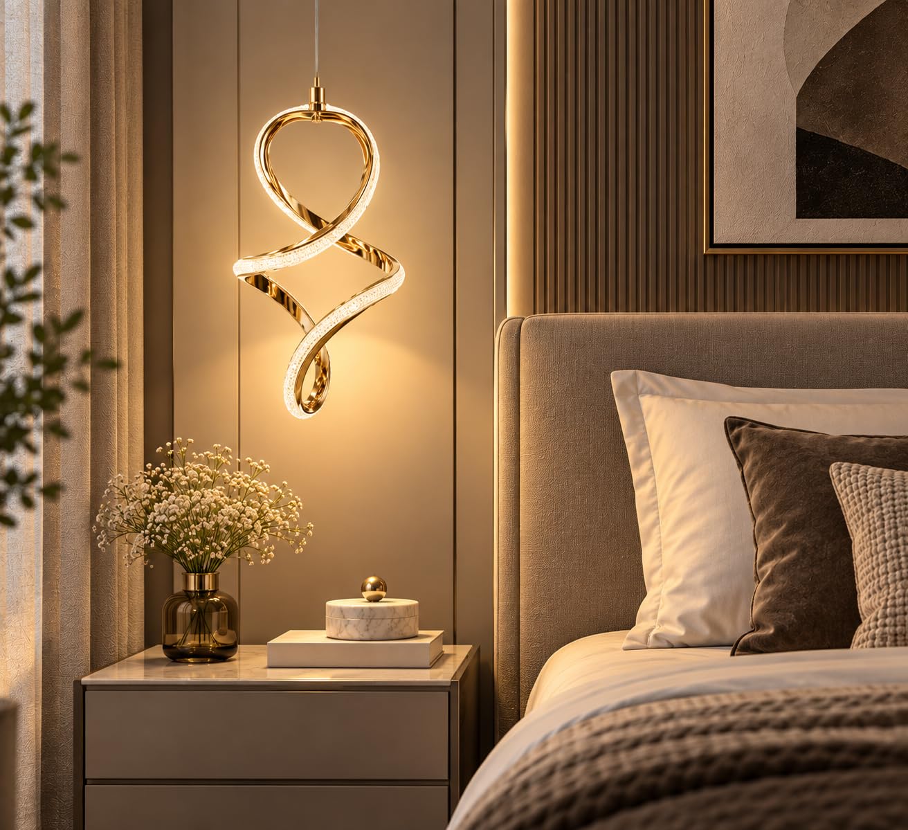 FILLISKA Colour Changing Pendant Light - FrenchGold -16