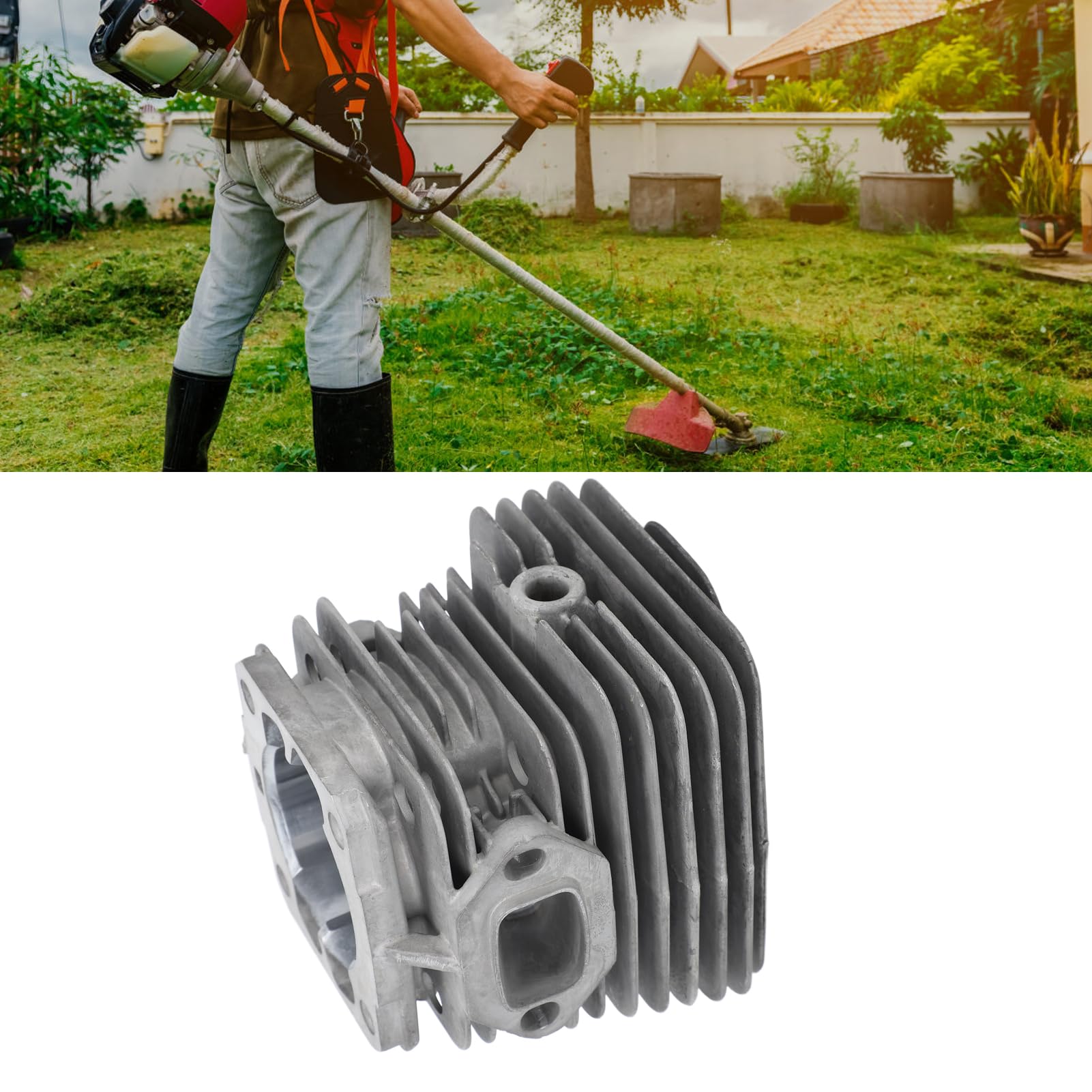 Kit De Cilindro Y Pistón 45mm, Conjunto De Cilindro De Aleación De Aluminio, Pieza De Motor De Alta Dureza, Repuestos para Cortacésped P500 P510 P522S VIP 55 55D