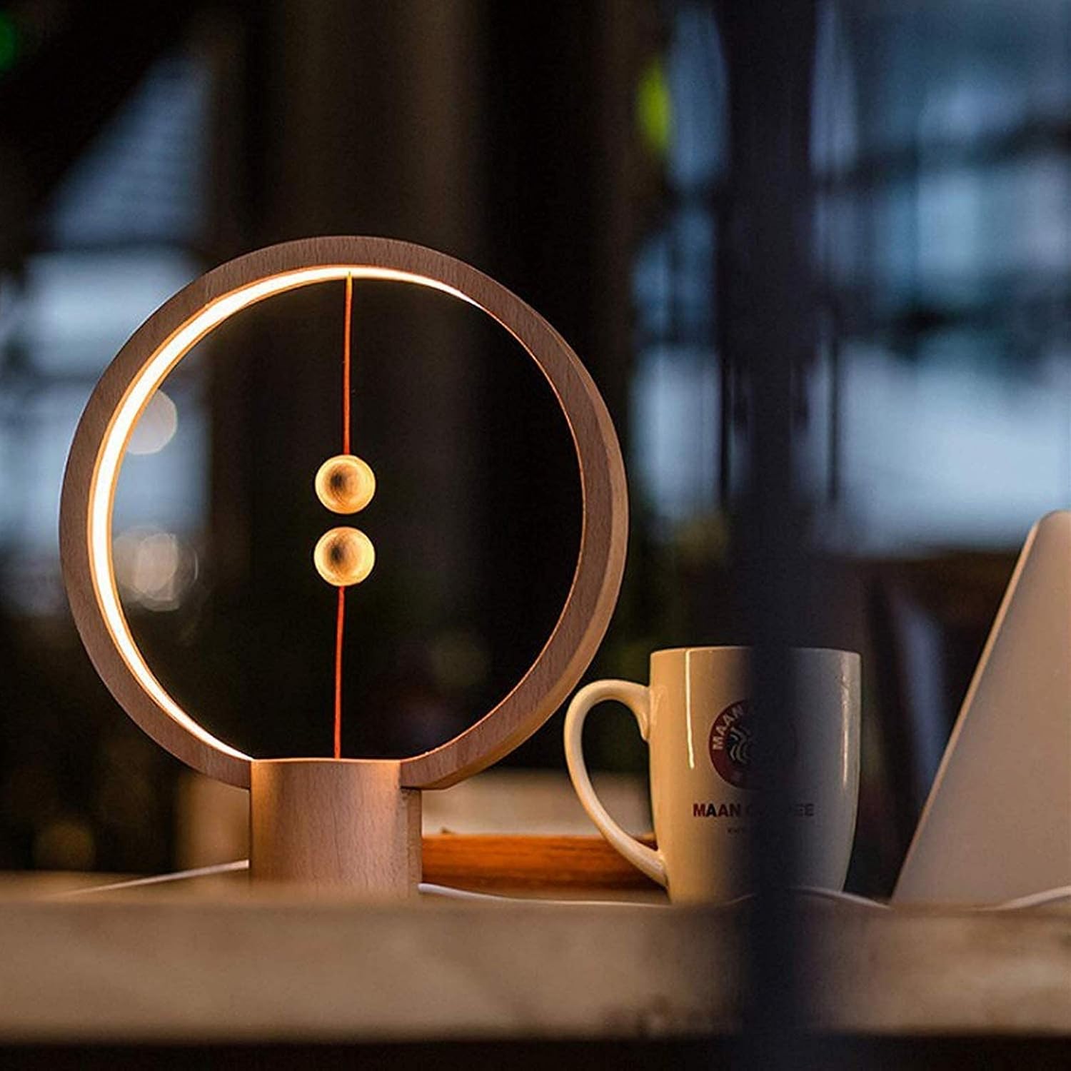 Heng Balance Lamp Magnetic LED Table Lamp Mid-Air Switch Balanced Eye Care Night Lamp [USB Powered] for Bedroom Living Room and Office Decor