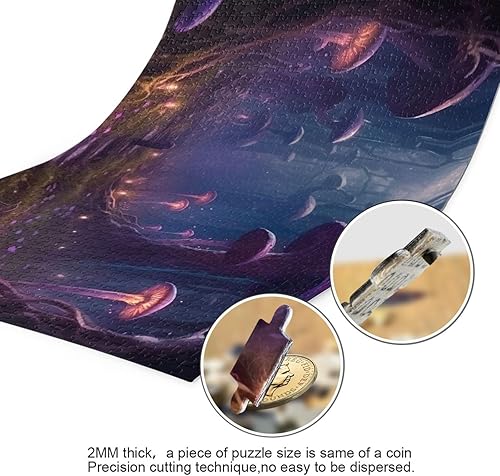 Miniatura 3 de Rompecabezas de bosque de hongos de 500 piezas para adultos, rompecabezas educativos de aprendizaje, juguetes familiares difíciles y desafiantes con