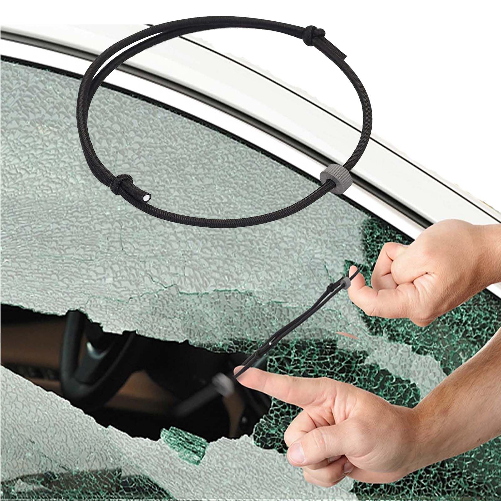 Car Window Breaker Bracelet, Wrist Strap with Tungsten Carbide Bead Car Emergency Self Rescue Tool safe hammer glass breaker, Vehicle Rapid Escape Wristbands Tempered Safety Glass Breaker. (1PC)