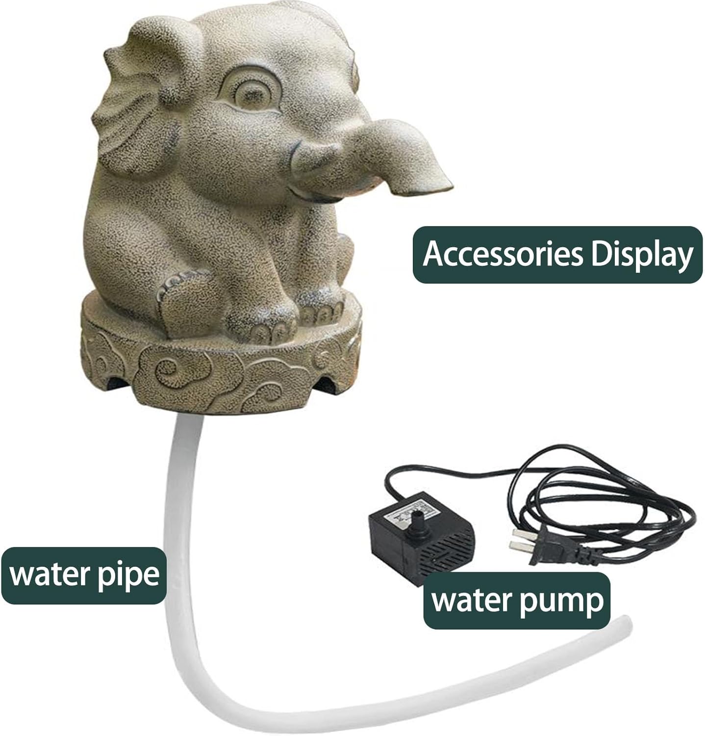 Animal Pond Fountains with Water Pump and Hose, Spitters for Small Ponds, Outdoor Water Feature Statue,Automatic Circulation Water Landscaping, for Koi Ponds