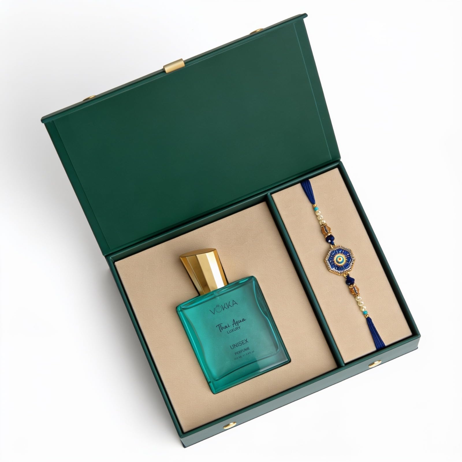 Vokka Raksha Bandhan Gift Set | Thai Aqua Perfume 50ml & Premium Rakhi for Brother | Unisex Luxury Long Lasting Perfume | Fresh Scent Eau De Parfum | Rakshabandhan Combo for Bhaiya-image-21