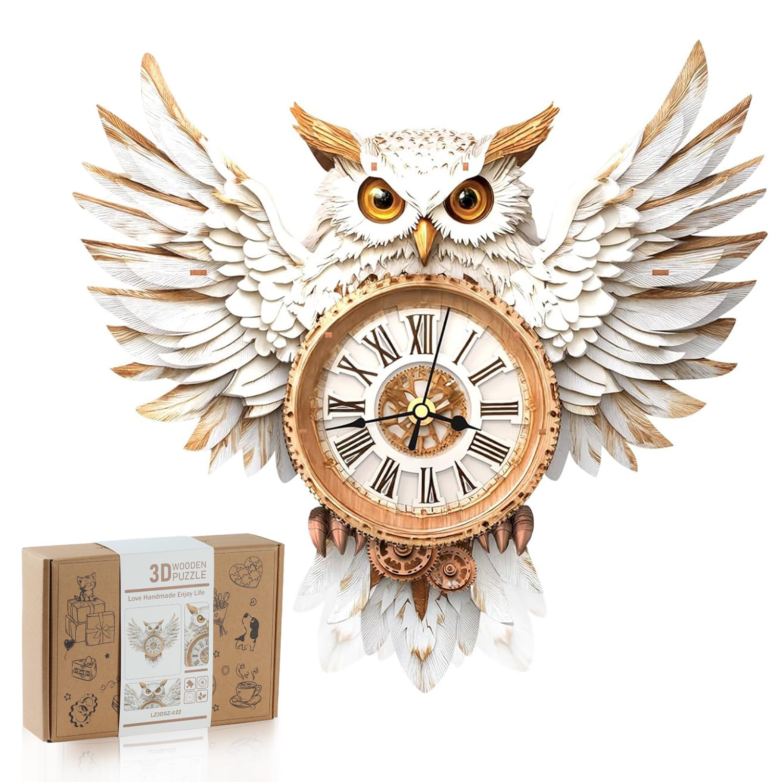 ピノキオページ Amazon.com: Rnfinewow 3D Wooden Puzzles for Adults, Snowy Owl