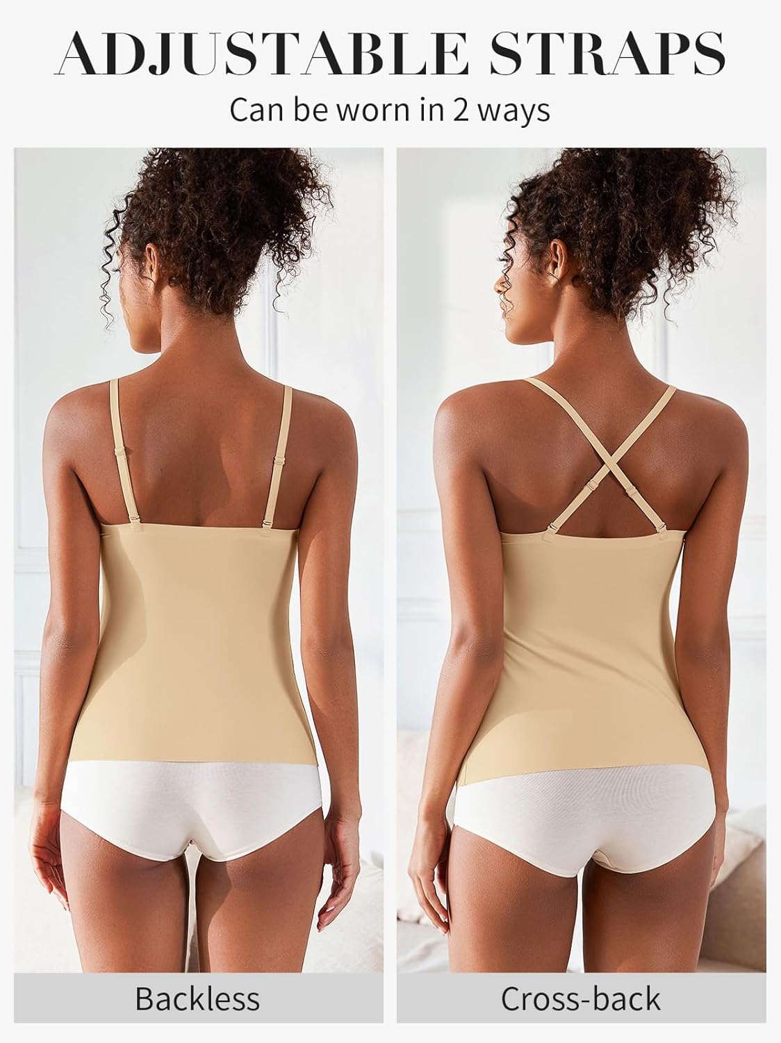 V FOR CITY Women's Tank Top with Built in Bra Adjustable Strap Camisole Top Summer Sleevless Cami Shirt - Image 4