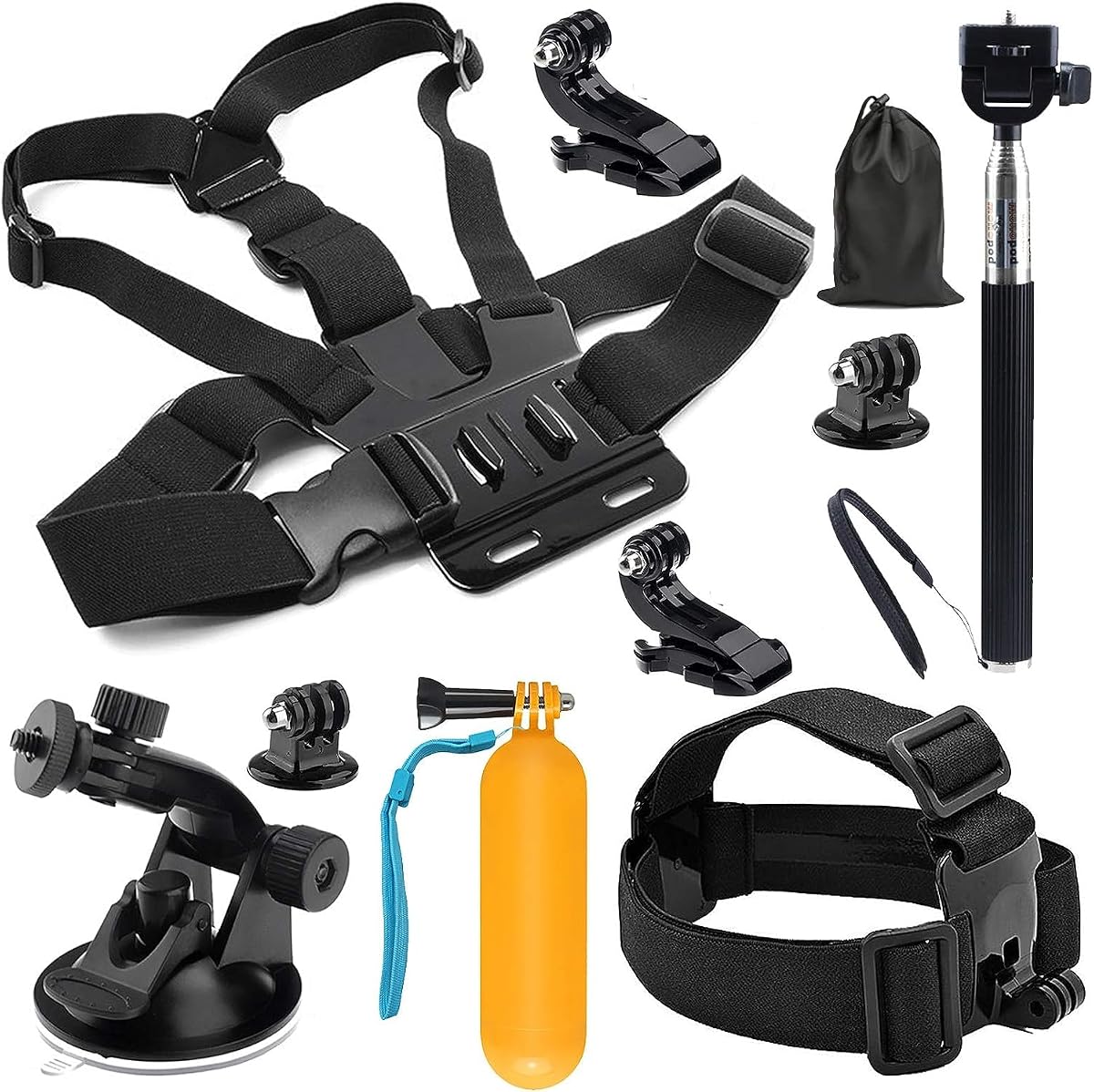 SHOOT Kit de accesorios 10 en 1 para GoPro Hero13 12 11 10 9 | para accesorios GoPro 8 7 6 5 4 3+ 3 Hero Session 5 negro para AKASO EK7000 para Apeman SJ4000 5000 6000 para DBPOWER para AKASO