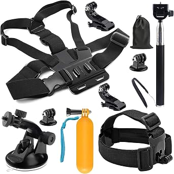 SHOOT 10-in-1 Accessory Kit for GoPro Accessories,Action Camera Accessories for GoPro Hero13 12 11 10 9 8 7 6 5 4 3+ 3 Hero Session 5 Black AKASO EK7000 Apeman SJ4000 5000 6000 DBPOWER AKASO