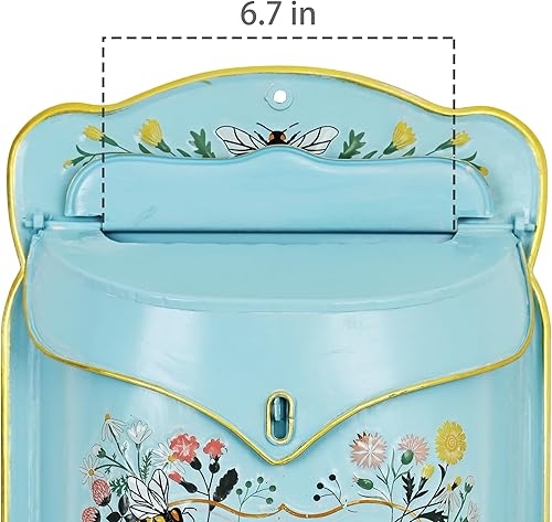 Miniatura 6 de Buzón de montaje en pared para exteriores, buzón vintage para puerta de metal, buzón de puerta de metal, estilo antiguo, dije nostálgico para