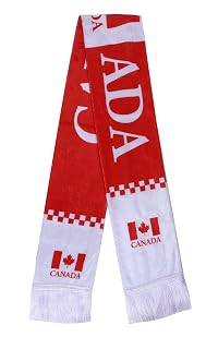 KNK 2026 Soccer Fan Scarf – Double Sided Reversible Football Supporter Scarf with Soft Velvet Feel (Canada)