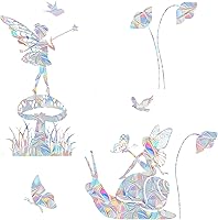 Vista 1 de AREAWA Calcomanías para ventana de pájaro arcoíris (2) – No adhesivas, reutilizables, decoración estática para puertas de cristal, disuasorio