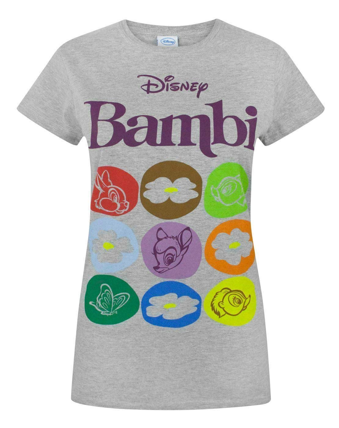 Bambi Disney Motif Women's T-Shirt Grey