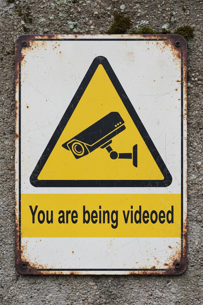 Wall Decor You Are Being Videoed. - Warning & Hazard Sign Metal Sign 8x12Inch Clear Signage For S, Fences Vintage Signs Aluminum Plates Printed