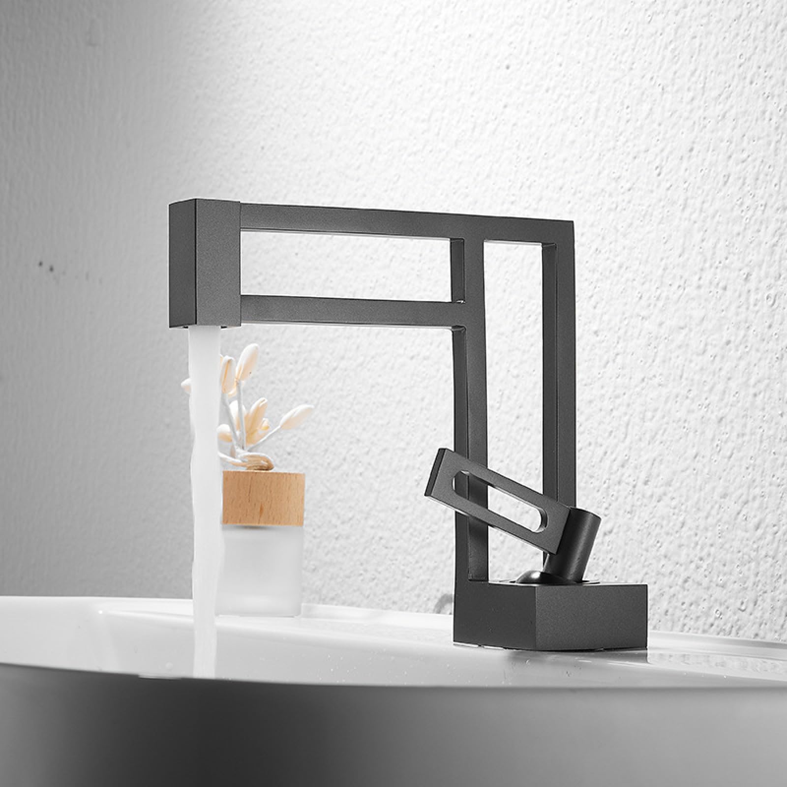 Grifos de agua fría y caliente ahuecados para baño de cobre