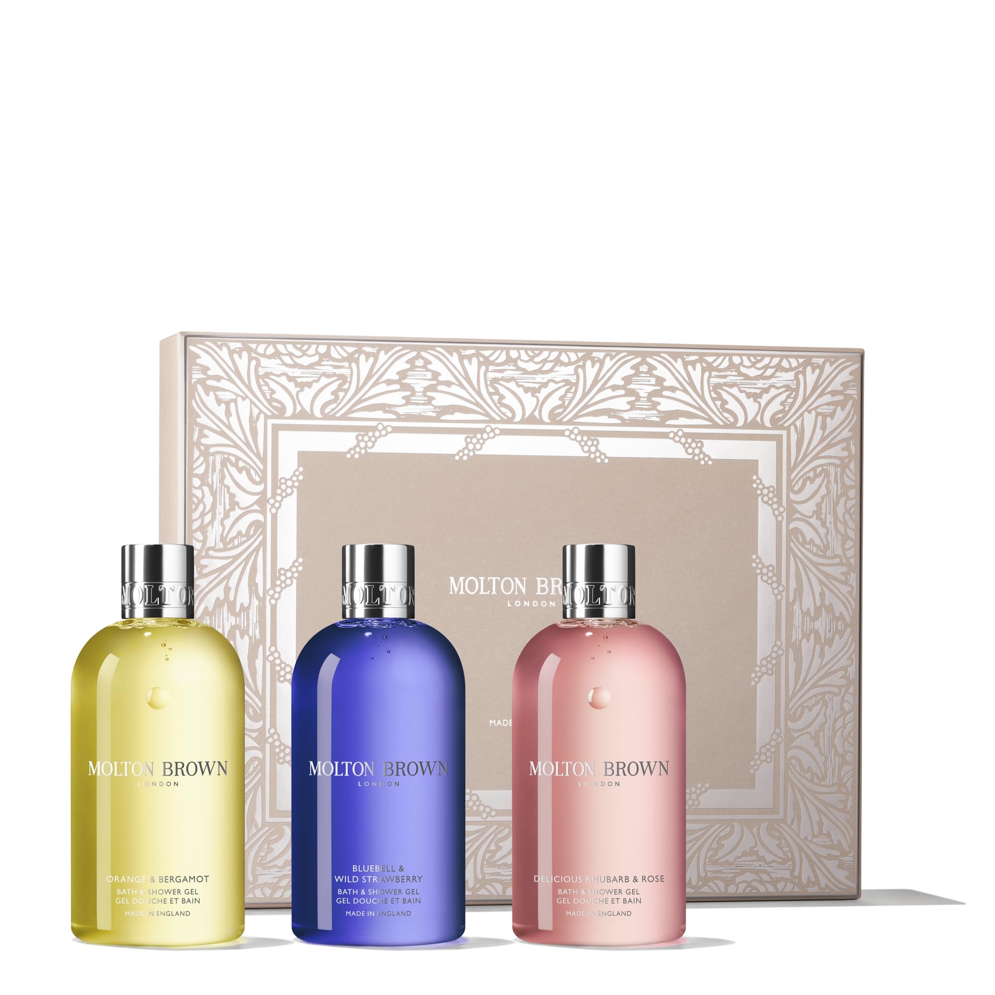 Molton Brown Floral & Fruity Body Wash Gift Set for Women - Trio of 10 fl. oz. Luxury Scented Body Wash, Body Care Beauty Gift Set
