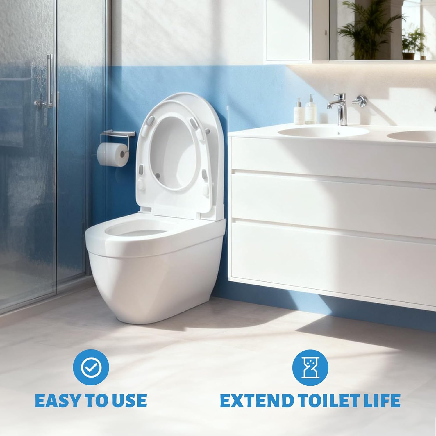 Bidet Toilet Seat Bumpers-16pk, Universal Non-Slip Rubber Bumpers Pads for Toilet Seat & Lid, Strong Adhesive-Stop Wobbling，Slamming & Noise，Bidet Spacers for Home & Hotels