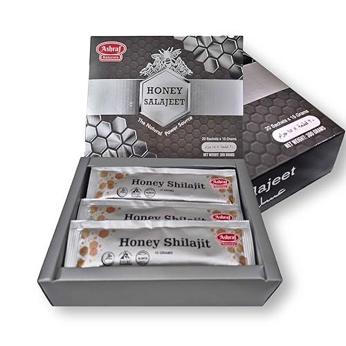 Palitos de miel Shilajit - Mezcla de resina del Himalaya con miel cruda  15 sobres (0.53 oz cada uno) - Bienestar natural y apoyo tradicional