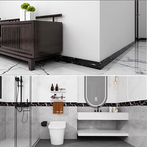 Miniatura 2 de Molduras adhesivas para pared Rodapié flexible para pegar en el zócalo, para pegar en el zócalo, bordear y pegar (color A, tamaño 30)