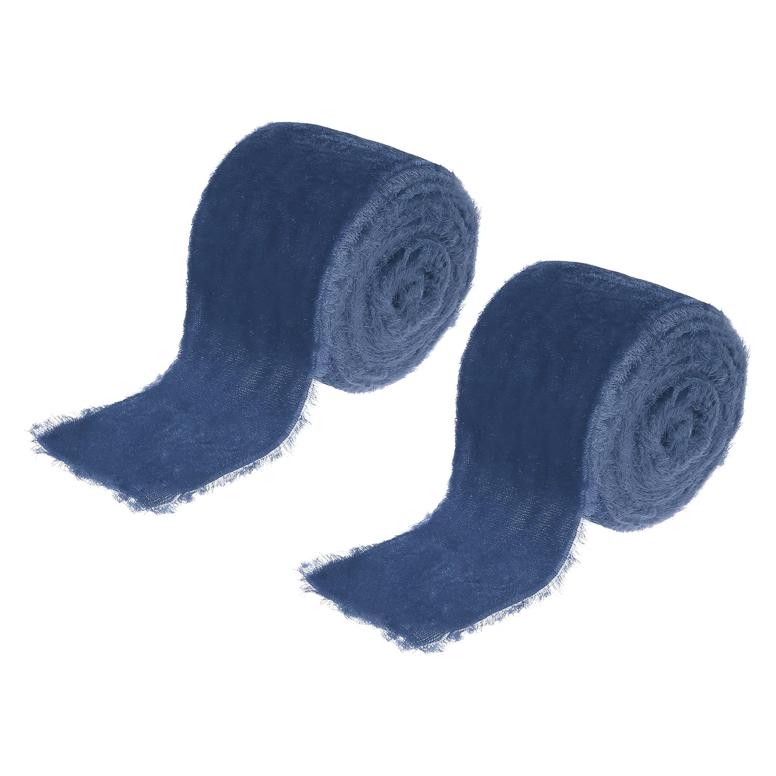 Ruban en velours texturé bleu 5,1 cm pour papeterie de mariage de luxe