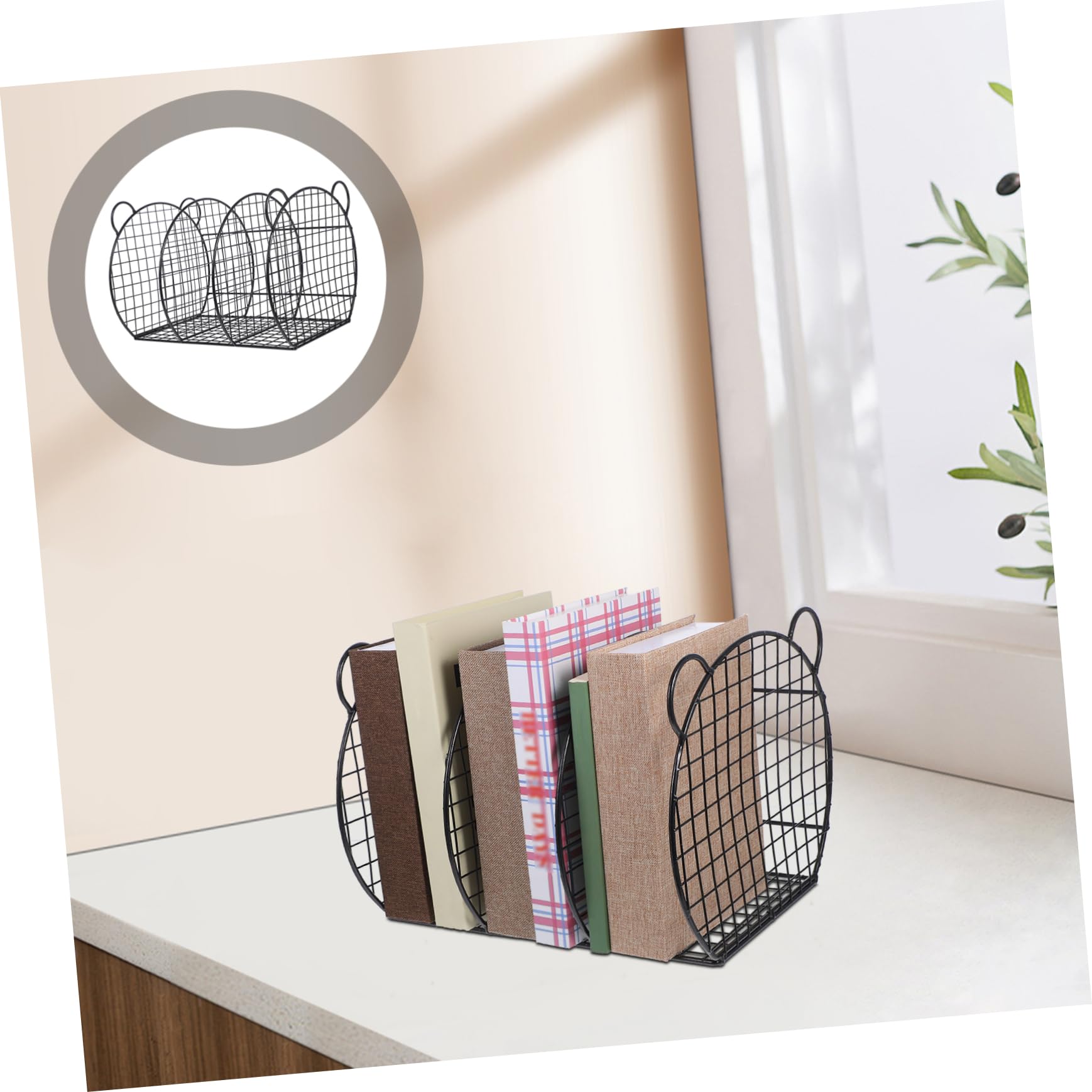 Organizer Per Libri Da Scrivania Metallo Con Scomparti Portadocumenti Da Tavolo Per Riviste e Album Design Resistente e Capiente Per Ufficio e Biblioteca