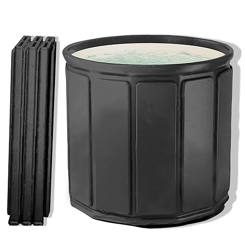 AYES Faltbare Badewanne für Erwachsene, Tragbare Eisbadewanne für Kaltwassertherapie Training, Outdoor Tauchwanne, Freistehende Badewannen für Dusche Spa Sauna (Schwarz, 80cm*80cm*65cm) - 80*80*65 - Schwarz, 80 Cm * 80 Cm * 65 Cm