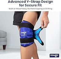 Vista 2 de NEWGO - Juego de compresas de hielo para lesiones de rodilla reutilizable, envoltura de hielo para rodilla que cubre toda la rodilla