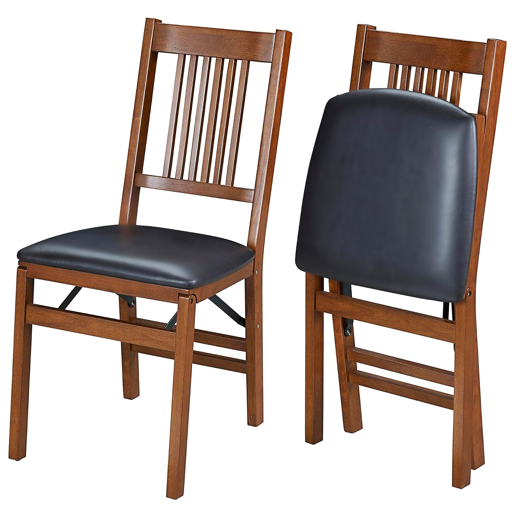 Stakmore True Mission Solid Foldable Wood Dining Chairs Set of 2 in Fruitwood