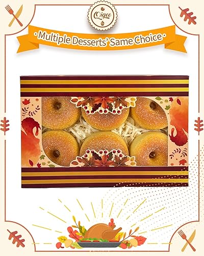 Miniatura 6 de qiqee Cajas de galletas de Acción de Gracias con ventana, 24 paquetes de 9 x 6 x 2.5 pulgadas, caja de pastelería para Acción de Gracias