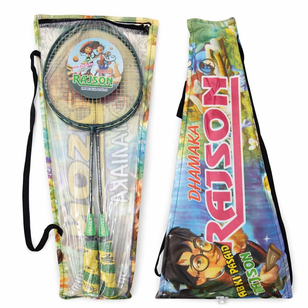 Badminton Racket with Full Cove and 2 Shuttlesr – Lightweight & Durable Steel Shaft Racquets for Outdoor & Indoor Play | Ideal for Kids & Adults | Beginner Training Badminton Kit-image-48