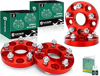 YHTAUTO 5x4.5 Hub Centric Wheel Spacers 20mm Fits Toyota, Lexus & Scion Models, Camry, RAV4, Prius, Avalon, RX, 5x114.3mm Tire Spacers w/ 12x1.5 Studs 60.1 mm Hub Bore 5 Lug 4Pcs Red Adapter