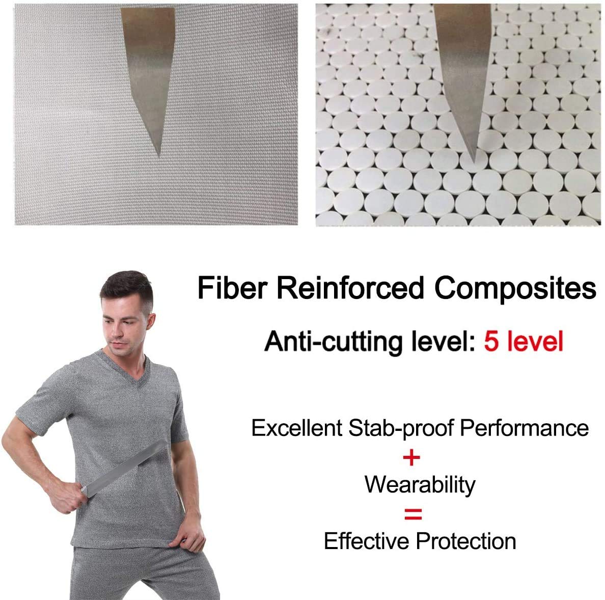 GZD Chaleco de protección contra pinchazos del Nivel 5, protección de Corte de Chaleco Suave para el Pecho y la Espalda, el Chaleco Oculto Resistente a Prueba de Corte