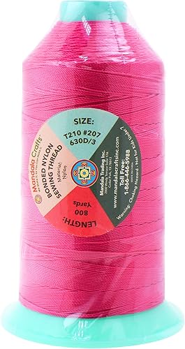 Miniatura 220 de Mandala Crafts Hilos de coser resistentes de nailon consolidado, hilo para tejer jeans de cuero, hilos de tapicería marina al aire libre, Beige